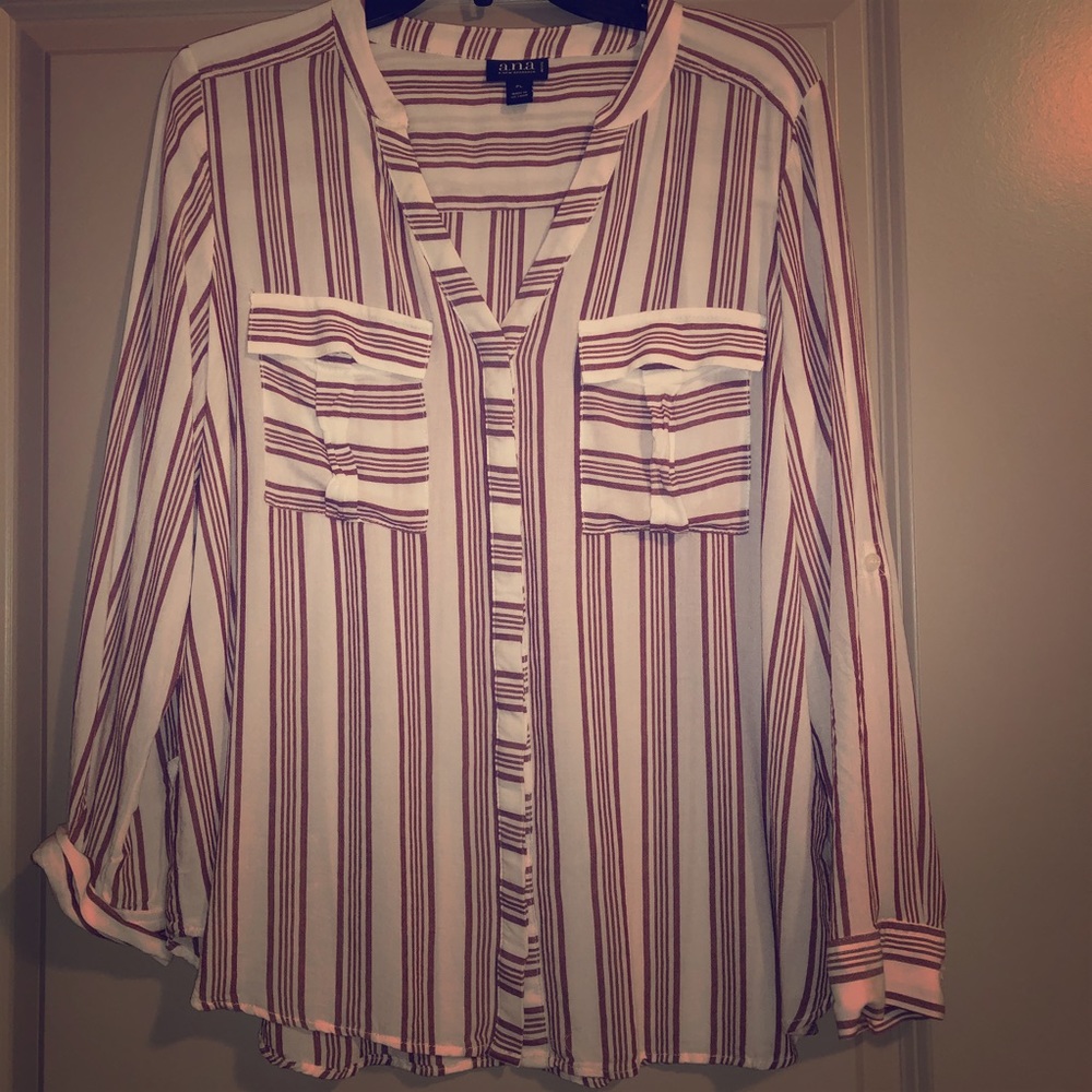 a.n.a. Striped Blouse